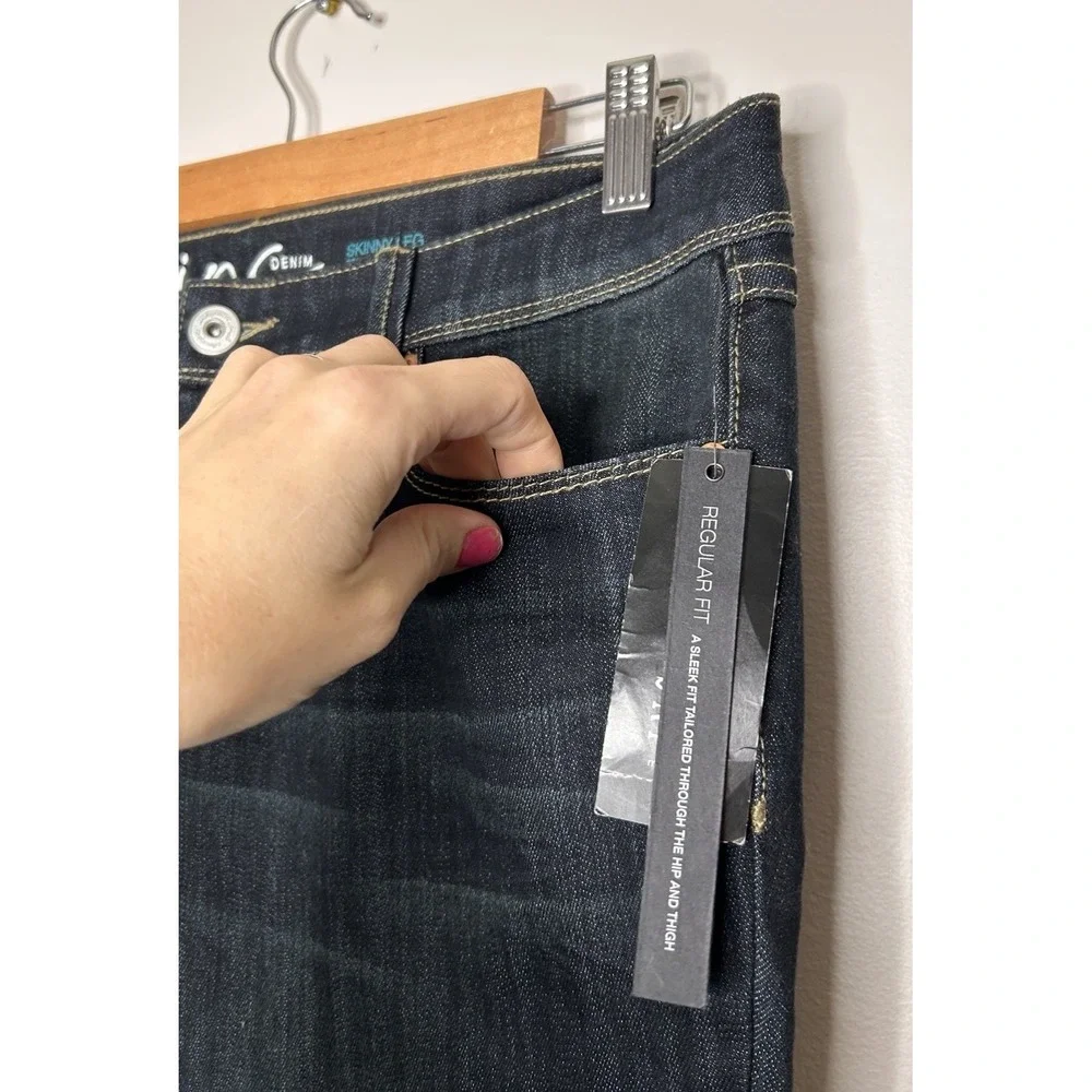 INC International Concepts Skinny Jeans Womens Dark Wash Zipper Ankle Size 12